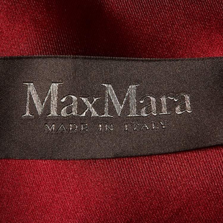 Pre Owned Max Mara Burgundy Satin Gown L