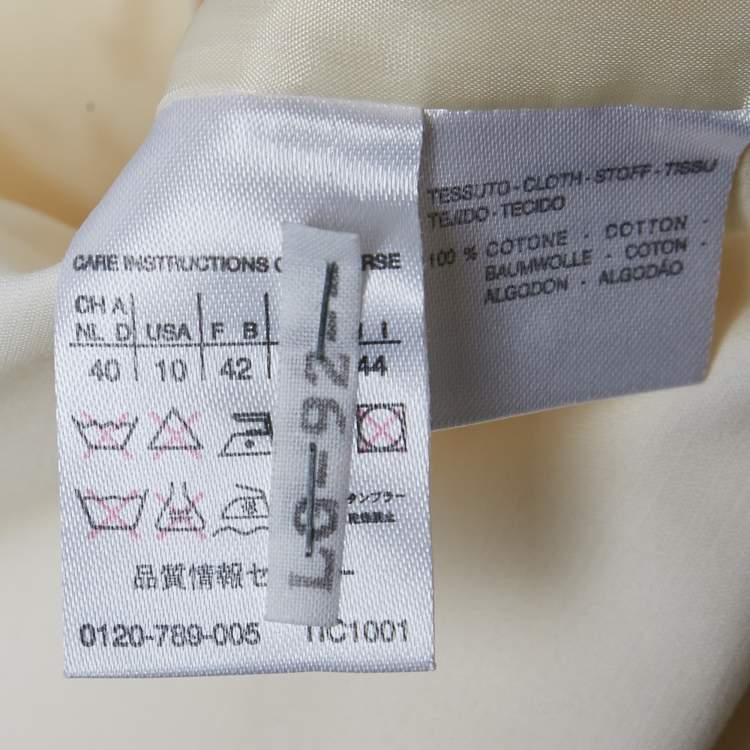 Pre Owned Max Mara Cream Cotton Blazer & Pants Suit S
