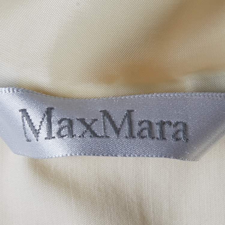 Pre Owned Max Mara Cream Cotton Blazer & Pants Suit S