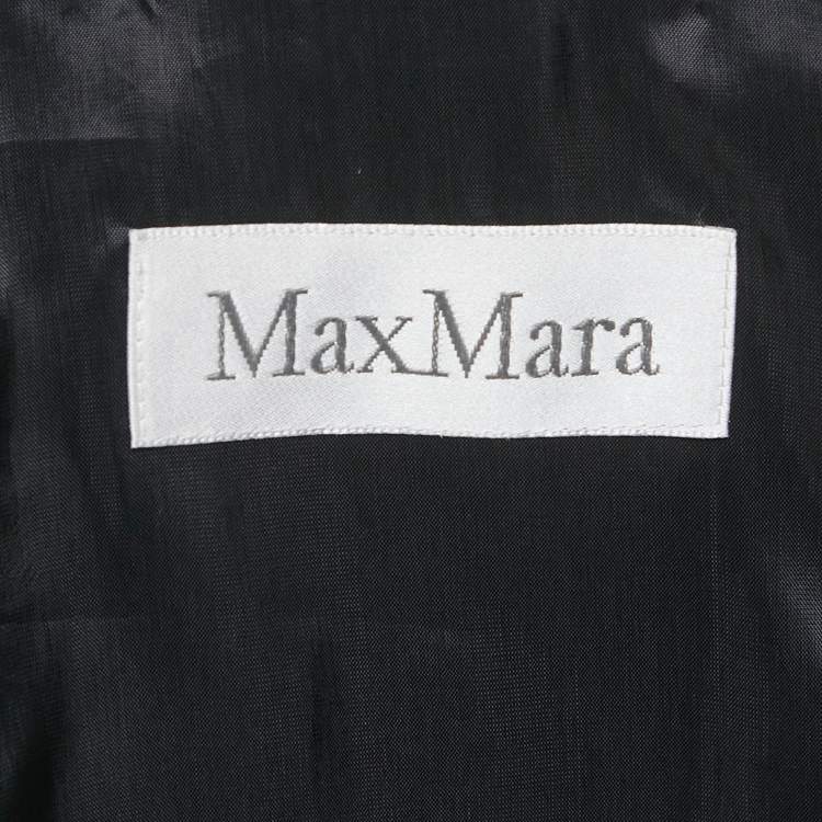 Pre Owned Max Mara Black Pinstriped Wool Tailored Blazer L