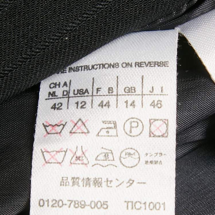 Pre Owned Max Mara Black Pinstriped Wool Tailored Blazer L