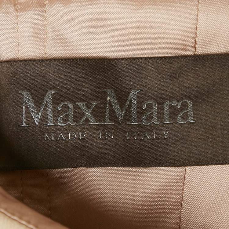 Pre Owned Max Mara Beige Crepe Strapless Double Breasted Midi Dress S 