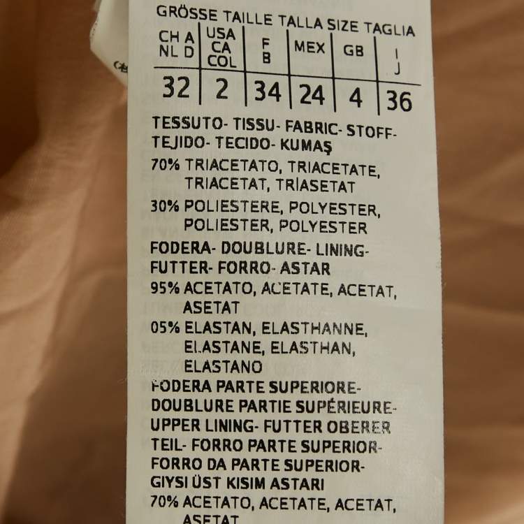 Pre Owned Max Mara Beige Crepe Strapless Double Breasted Midi Dress S 