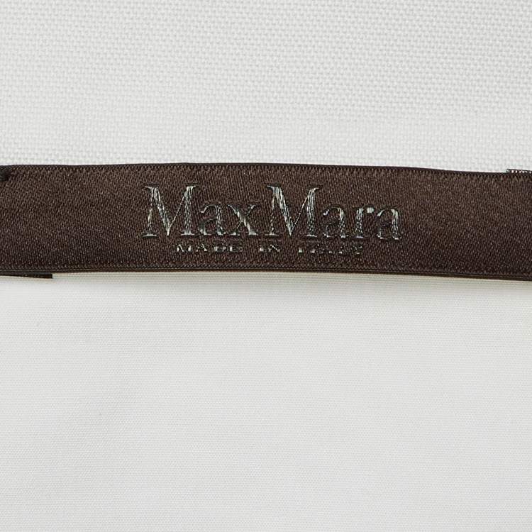 Pre Owned Max Mara White Cotton Ruched Asymmetric Top S