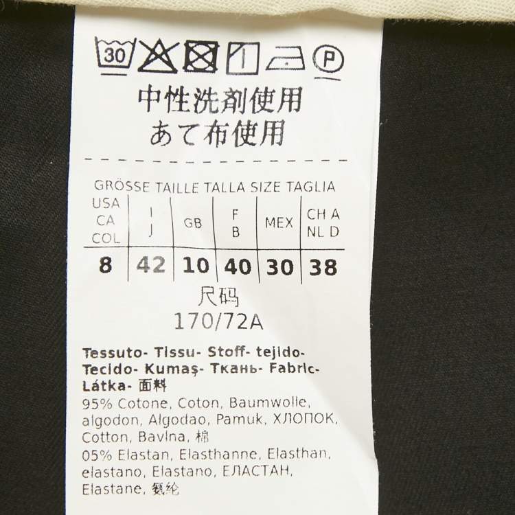 Pre Owned Max Mara Black Cotton Tapered Formal Trousers M