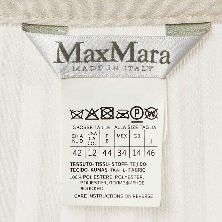 Pre Owned Max Mara Brown Ombre Plisse Maxi Skirt L