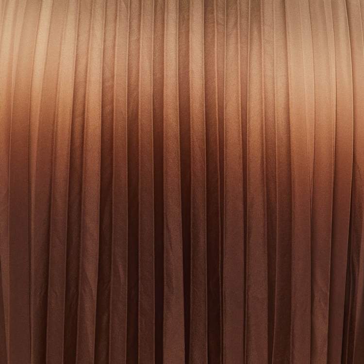 Pre Owned Max Mara Brown Ombre Plisse Maxi Skirt L