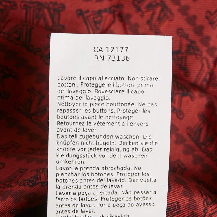 Pre Owned Max Mara Red Overall Print Silk Blouse M 