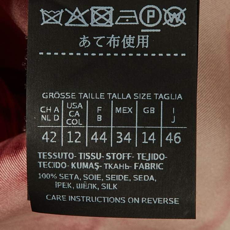 Pre Owned Max Mara Red Floral Print Silk Blouse L