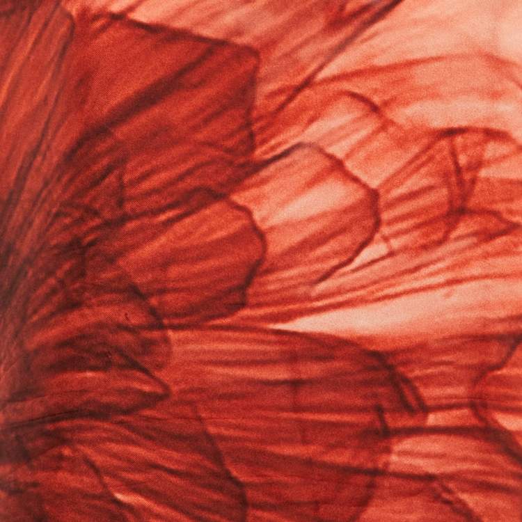 Pre Owned Max Mara Red Floral Print Silk Blouse L