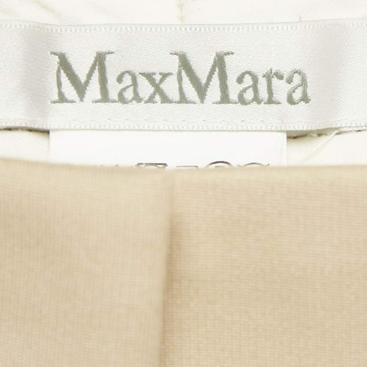 Pre Owned Max Mara Beige Crepe Formal Trousers S 