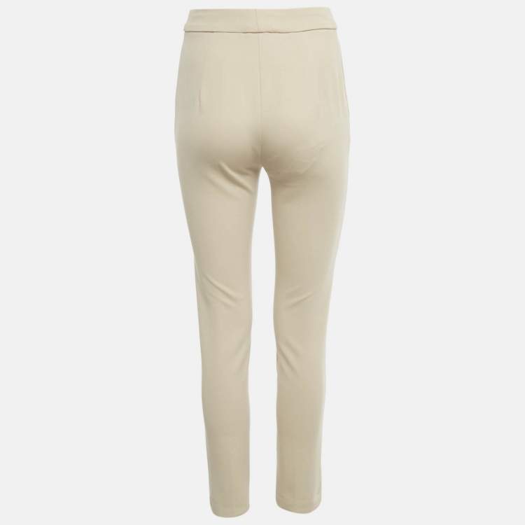 Pre Owned Max Mara Beige Crepe Formal Trousers S 