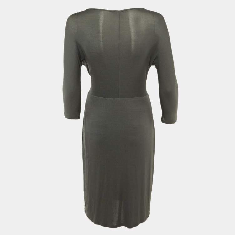 Pre Owned Max Mara Grey Jersey Midi Dress M