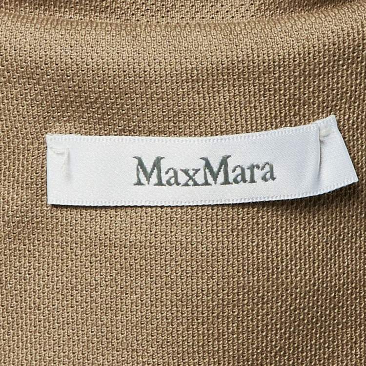 Pre Owned Max Mara Beige Monogram Cotton Lampo Hoodie L