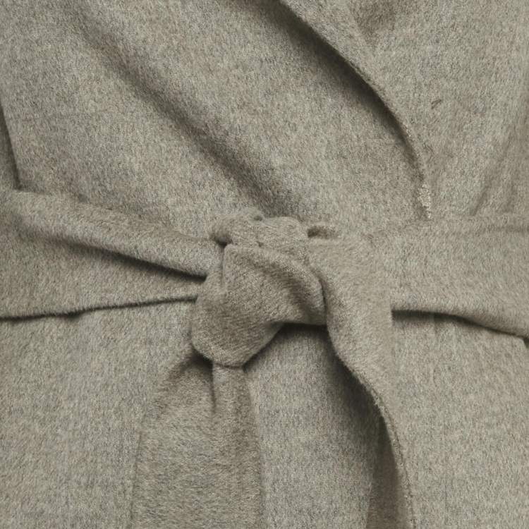 مملوكة مسبقًا Max Mara Grey Wool Open Front Belted Coat M
