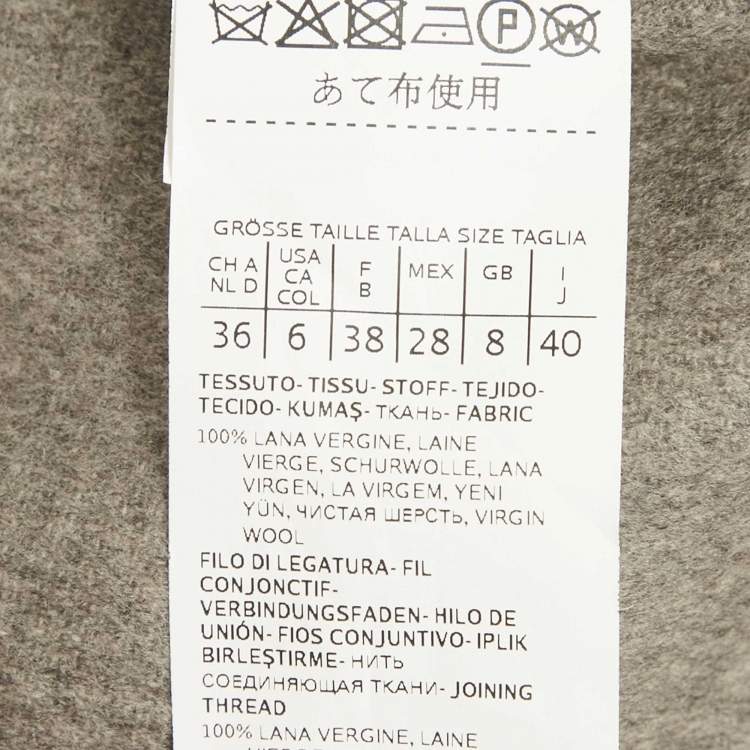 مملوكة مسبقًا Max Mara Grey Wool Open Front Belted Coat M