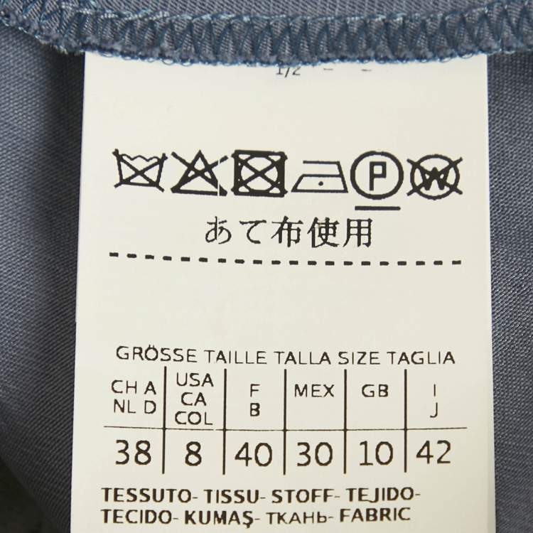 Pre Owned Max Mara Leisure Slate Grey Satin Maxi Dress M