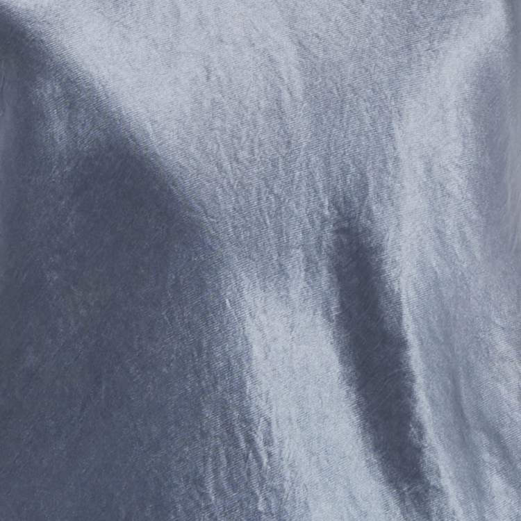 Pre Owned Max Mara Leisure Slate Grey Satin Maxi Dress M