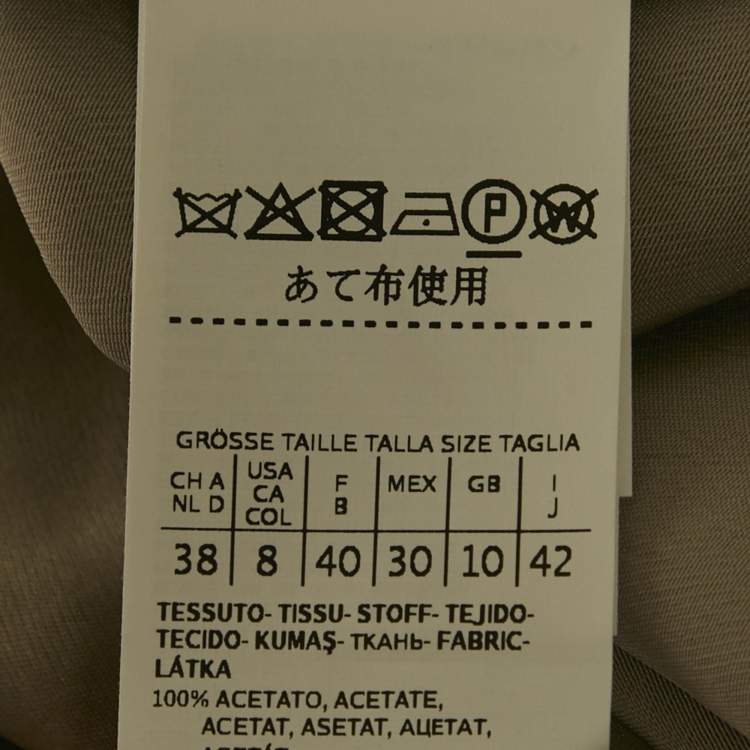 Pre Owned Max Mara Leisure Champagne Satin Maxi Dress M