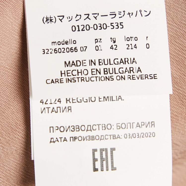 Pre Owned Max Mara Leisure Beige Satin Sleeveless Midi Dress M