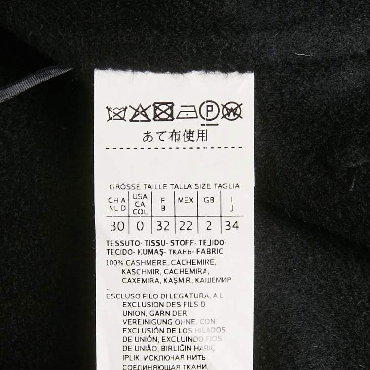 Pre Owned Max Mara Black Cashmere Felt Open Front Coat XS