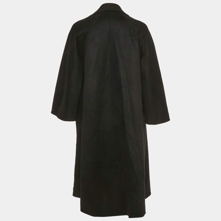 Pre Owned Max Mara Black Cashmere Felt Open Front Coat XS