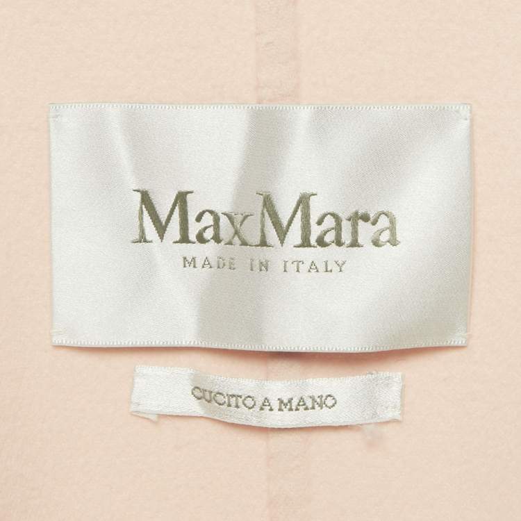 Pre Owned Max Mara Pink Wool Felt Belted Coat M