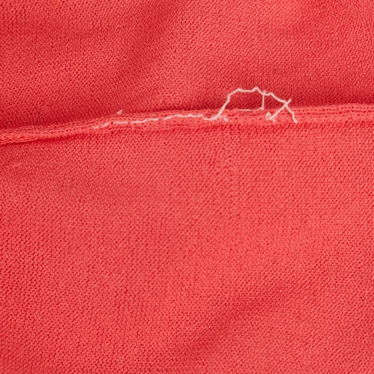Pre Owned Max Mara Coral Pink Knit Quarter Sleeve Jumper M 