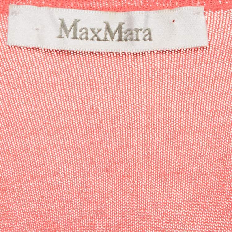 Pre Owned Max Mara Coral Pink Knit Quarter Sleeve Jumper M 