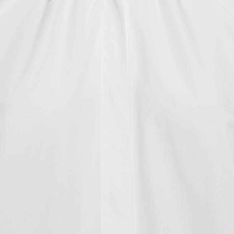 Pre Owned Max Mara White Cotton Sleeve Tie Detail Blouse L