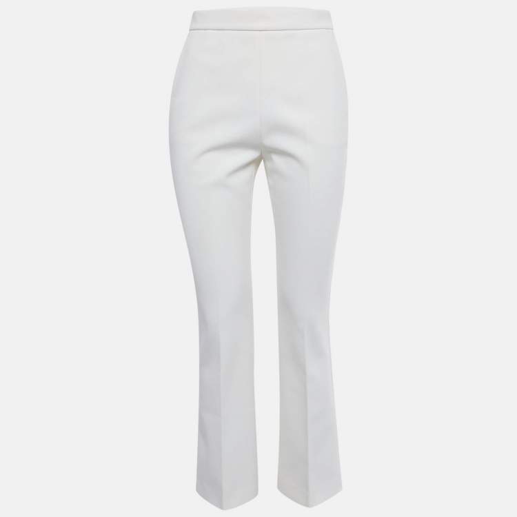 مملوكة مسبقًا Max Mara Cream Crepe Formal Trousers S