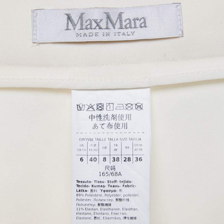 مملوكة مسبقًا Max Mara Cream Crepe Formal Trousers S