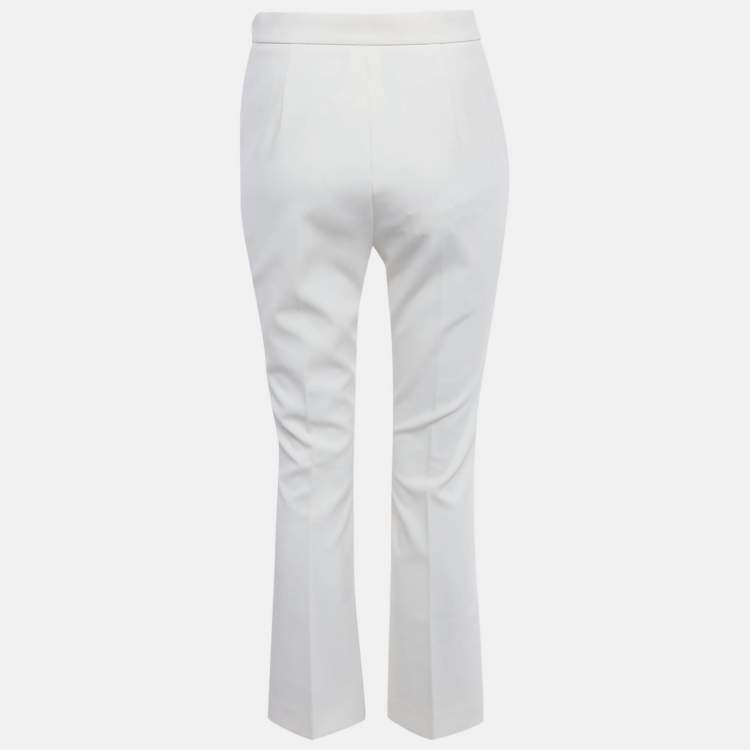 مملوكة مسبقًا Max Mara Cream Crepe Formal Trousers S