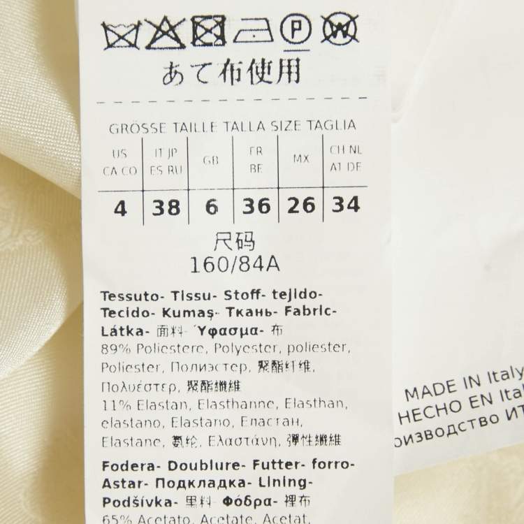 Pre Owned Max Mara Vanilla Crepe Puff Sleeve Jacket S