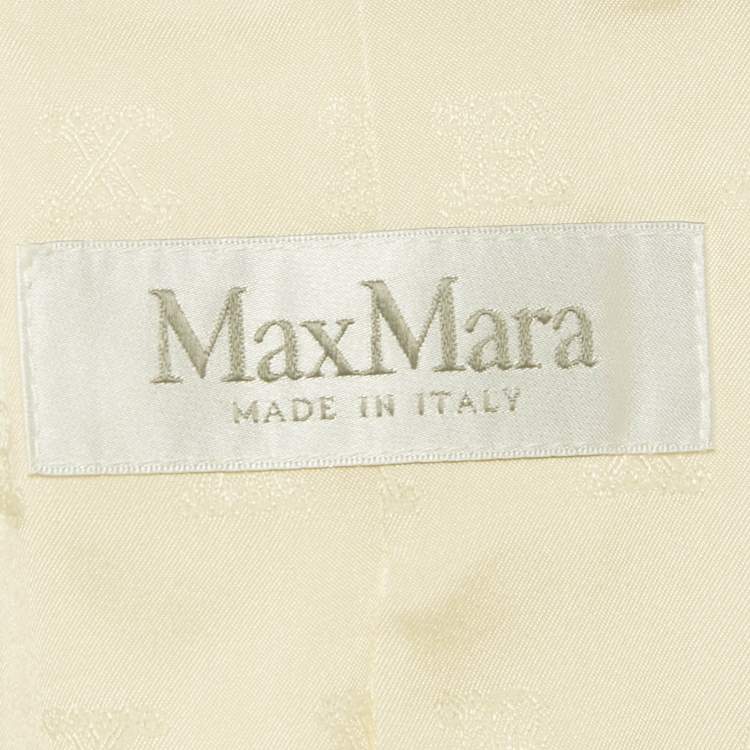Pre Owned Max Mara Vanilla Crepe Puff Sleeve Jacket S