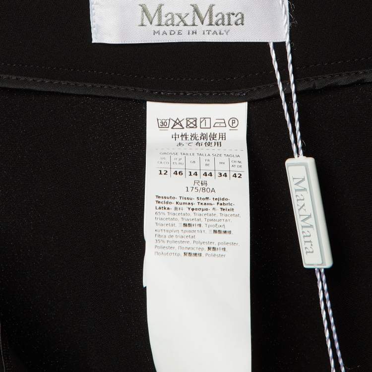 Pre Owned Max Mara Black Crepe Palazzo Pants L