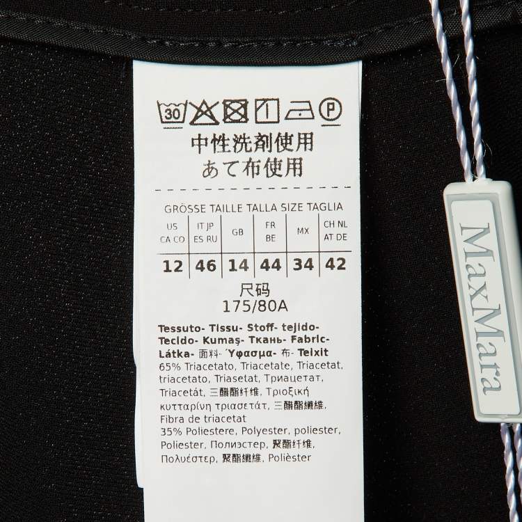 Pre Owned Max Mara Black Crepe Palazzo Pants L