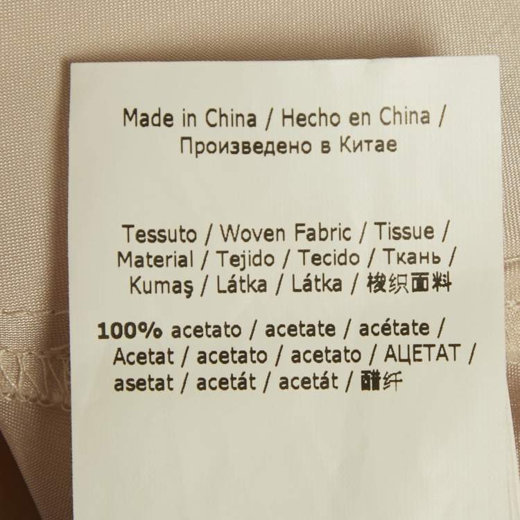 Pre Owned Max Mara Leisure Beige Satin Sleeveless Midi Dress S