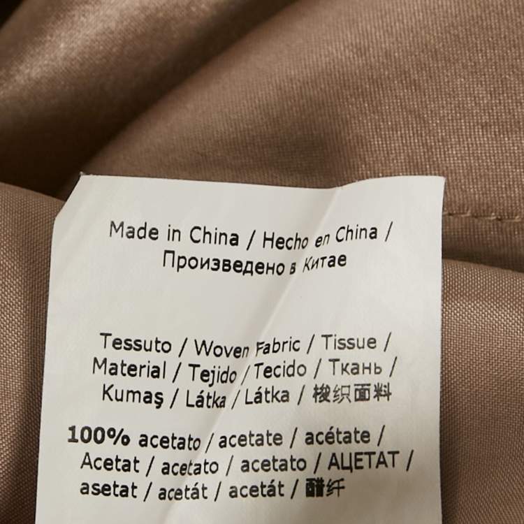 Pre Owned Max Mara Leisure Champagne Brown Satin Midi Dress S