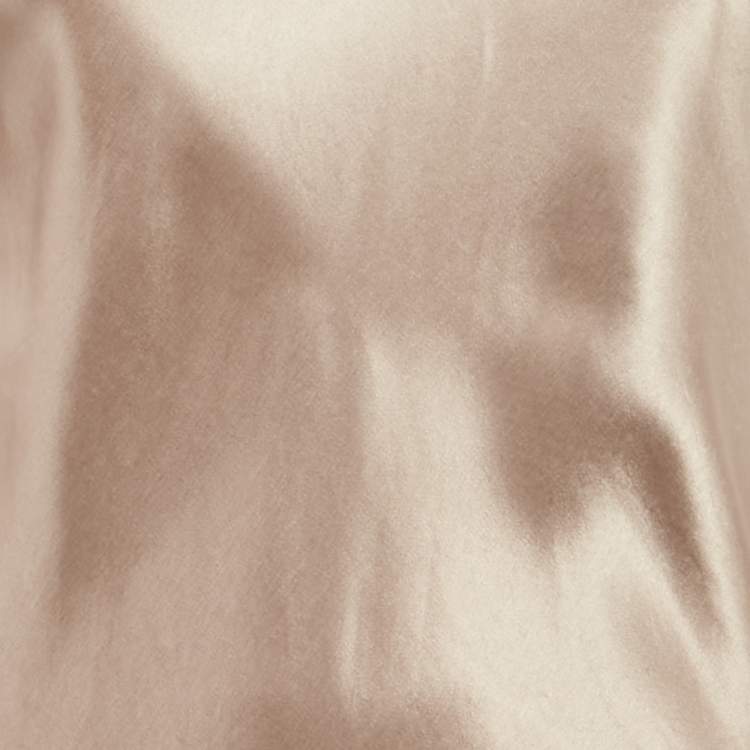 Pre Owned Max Mara Leisure Champagne Brown Satin Midi Dress S