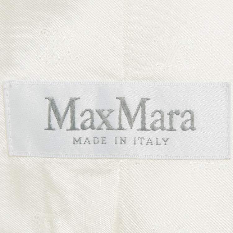 Pre Owned Max Mara White Crepe Double Breasted Blazer S