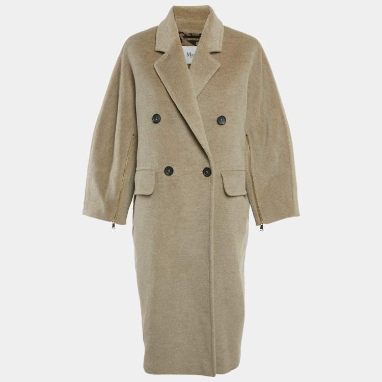 مملوكة مسبقًا Max Mara Beige Alpaca Blend Double Breasted Coat XS