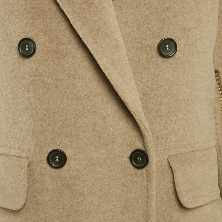مملوكة مسبقًا Max Mara Beige Alpaca Blend Double Breasted Coat XS