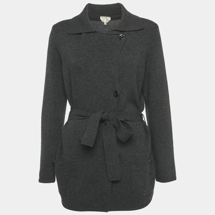 مملوكة مسبقًا Max Mara Black Wool Belted Cardigan M