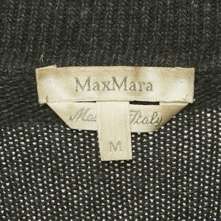 مملوكة مسبقًا Max Mara Black Wool Belted Cardigan M