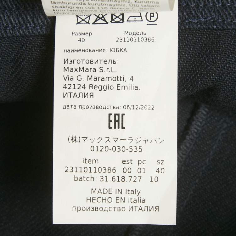 Pre Owned Max Mara Blue Denim & Silk Nicia Pleated Maxi Skirt S