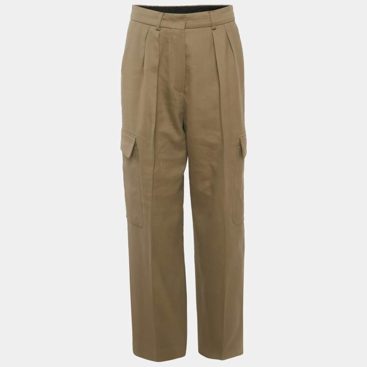 Pre Owned Max Mara Black Gabardine Cargo Pants S