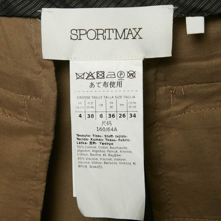 Pre Owned Max Mara Black Gabardine Cargo Pants S