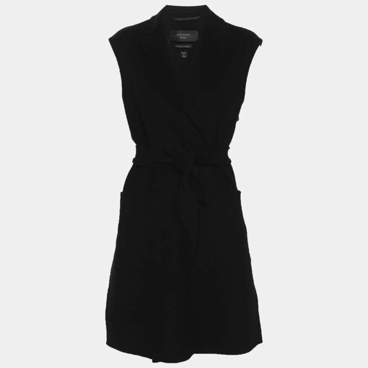 مملوكة مسبقًا Max Mara Black Wool Blend Belted Coat S