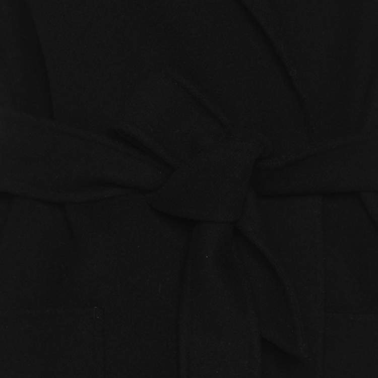 مملوكة مسبقًا Max Mara Black Wool Blend Belted Coat S